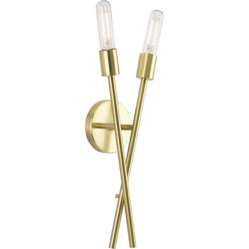 Astra Satin Brass Space-Age 2-Light Dimmable Wall Sconce