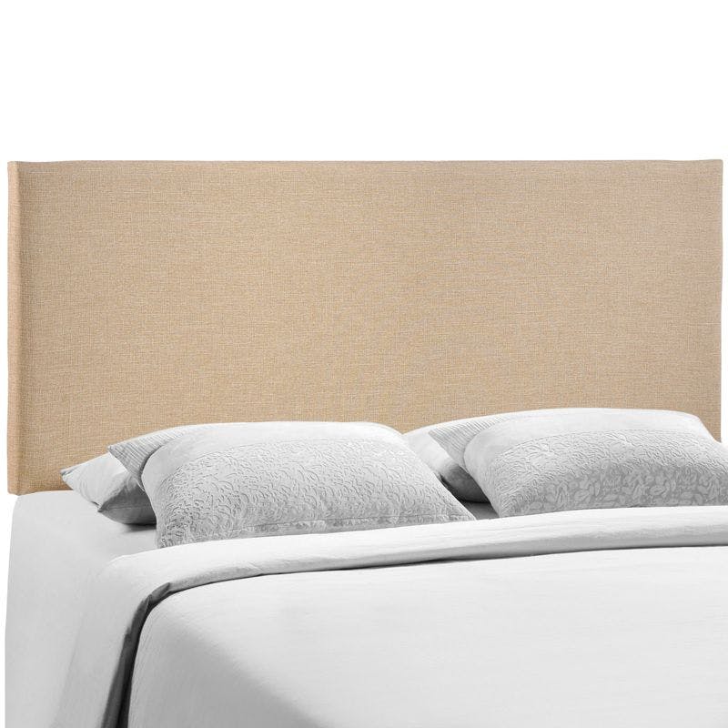 Cafe Linen Upholstered Queen Headboard with Tufted Design