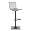 Mirage Contemporary Adjustable Swivel Barstool in Black and Silver Mesh