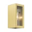 Satin Gold Stainless Steel 1-Light Outdoor Sconce with Clear Glass