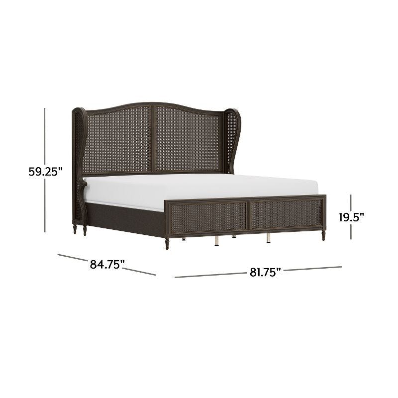Sausalito King Bed with Wingback Headboard in Oiled Bronze