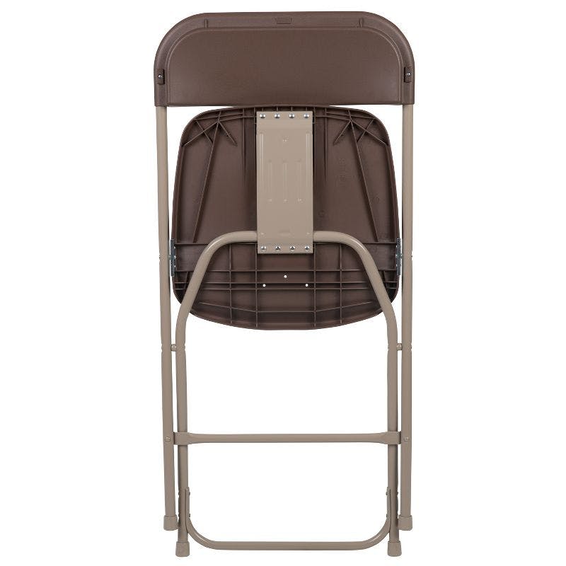 Hercules Series 650LB Capacity Brown Plastic Folding Chair - 2 Pack