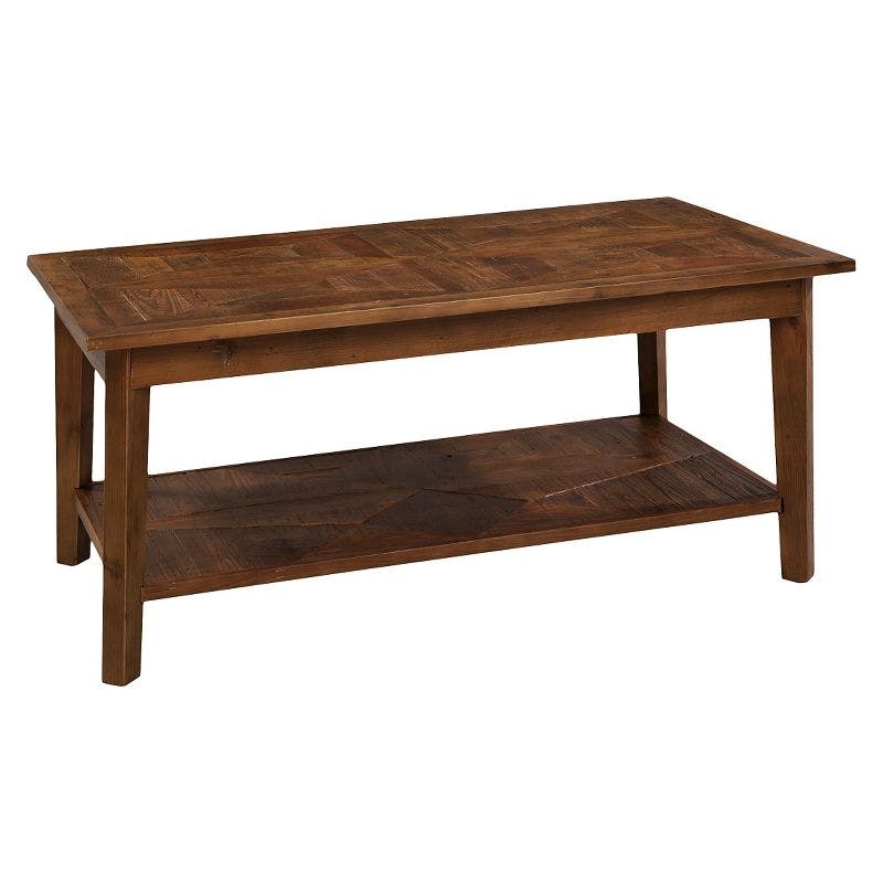 Revive Natural Reclaimed Wood Bench with Bottom Storage Shelf