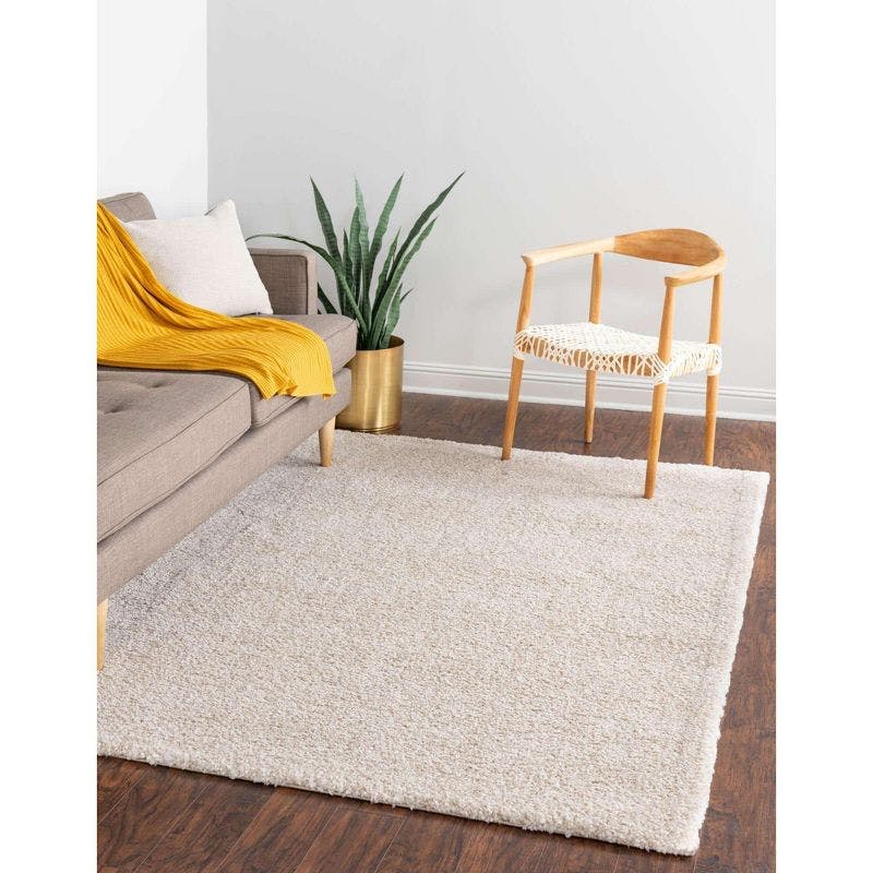 Ivory Shag Bliss 9' x 12' Synthetic Easy-Care Area Rug