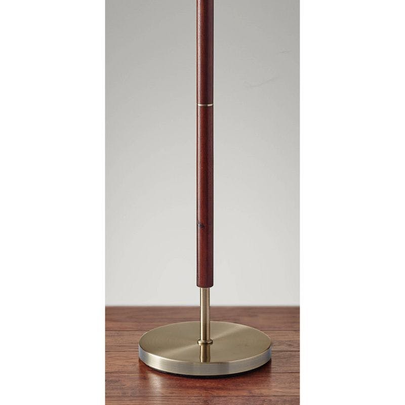 Hamilton 65.5" Walnut and Antique Brass Floor Lamp