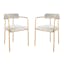 Camille Set of 2 Gray/Gold Upholstered Dining Arm Chair