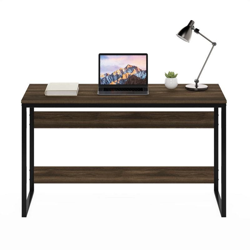 Columbia Walnut and Metal 52'' Wide Modern Study Desk