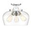 Transitional Curved Glass Bowl Ceiling Light in Polished Chrome