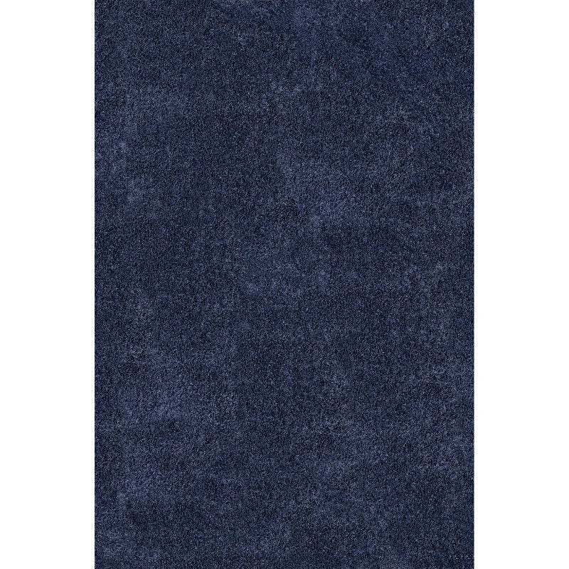 Marleen Plush Solid Blue Shag Rug 2' x 3'