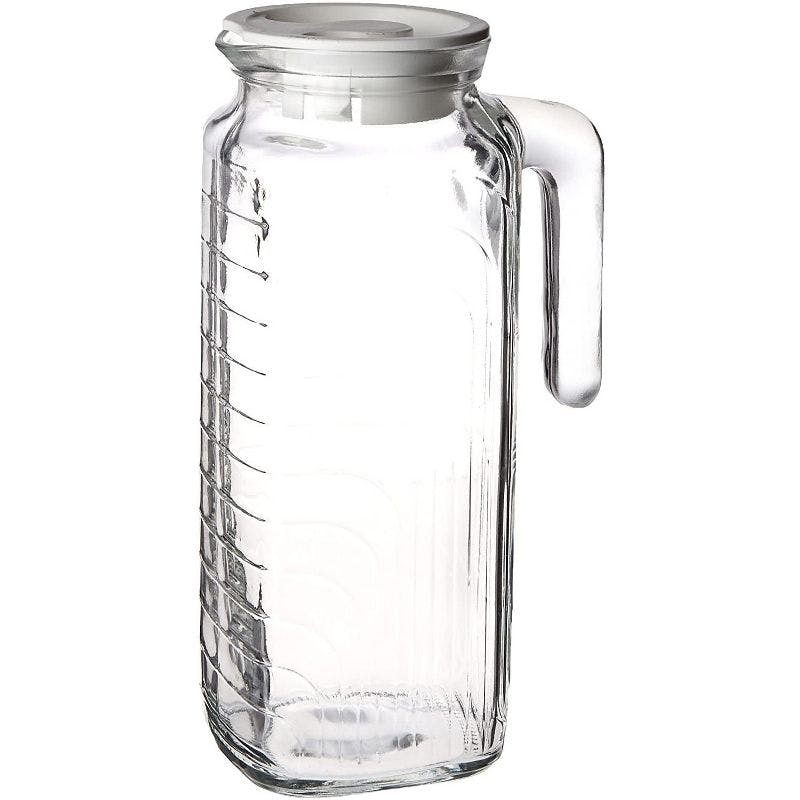 Gelo 41-Ounce Round Glass Jug with White Lid