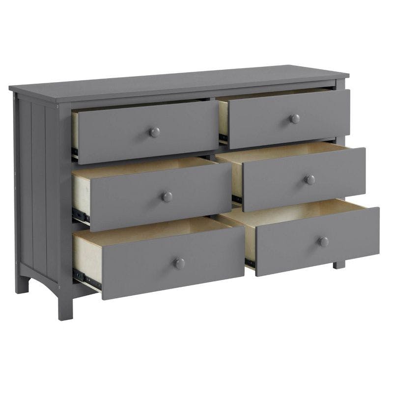 Oxford Double 6-Drawer Horizontal Dresser in Dove Gray