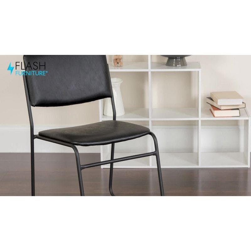 Versatile Armless Stacking Swivel Chair in Gray with Metal Frame