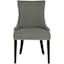 Elegant Sloped-Arm Linen Side Chair in Gray with Birch Wood Legs