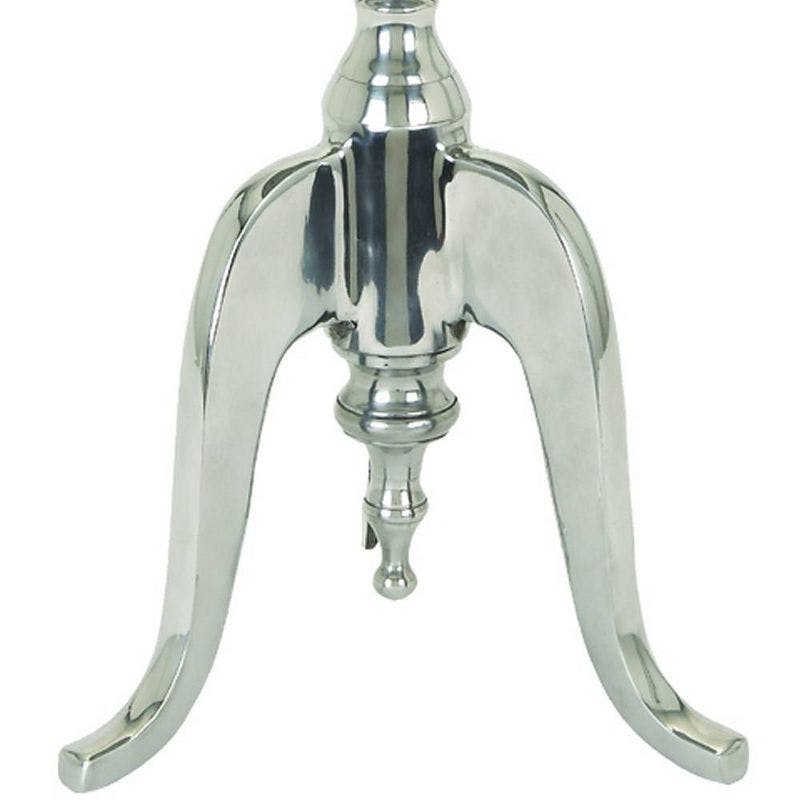 Elegant Round Silver Aluminum Pedestal Accent Table