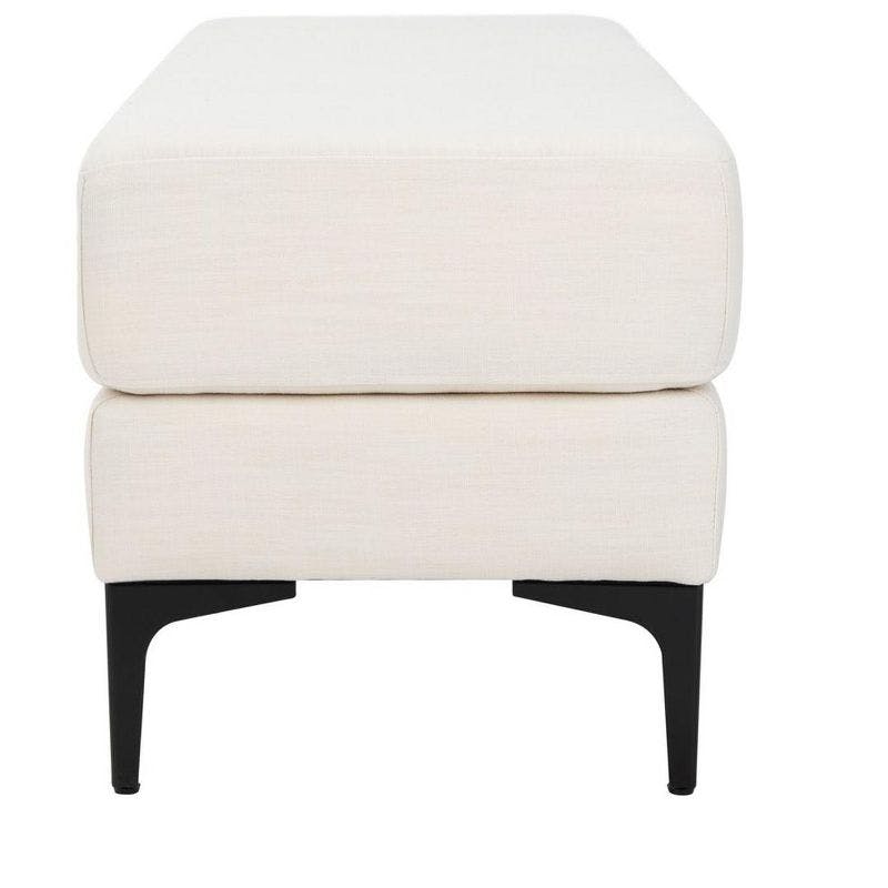 Elise Transitional Cream PU Leather and Black Wood 48" Bench
