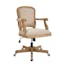 Akron Natural Brown Wood Upholstered Swivel Office Chair