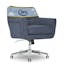 Sanctuary Blue Memory Foam Swivel Home Office Chair with Arms