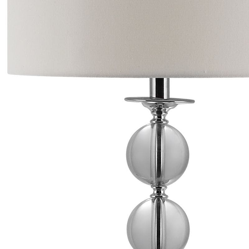 Silver Arc Crystal Globe 61" Floor Lamp with White Cotton Shade