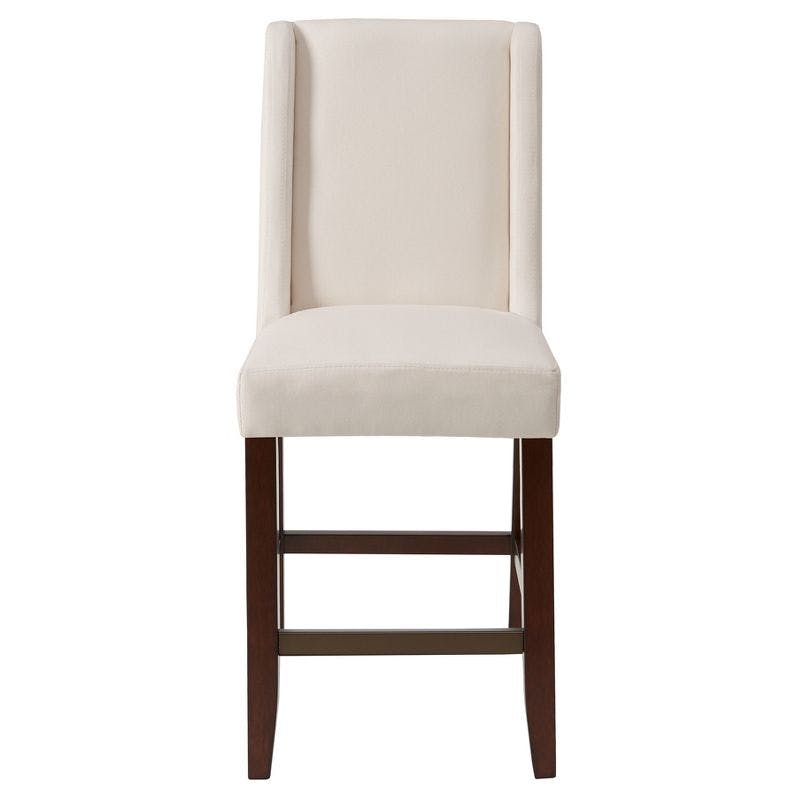 Taye Wing Classic Cream Counter Stool with Espresso Wood Finish