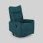 Teal Contemporary Glider Swivel Recliner with Tufted Design