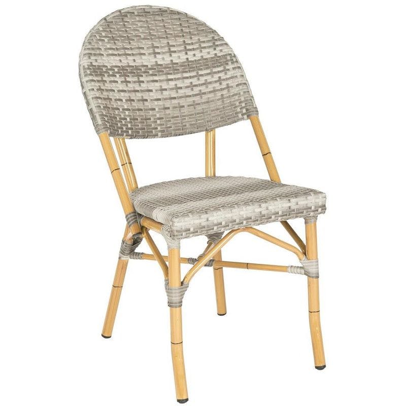 Tropical Flair Gray PE Wicker and Faux Bamboo Side Chairs (Set of 2)