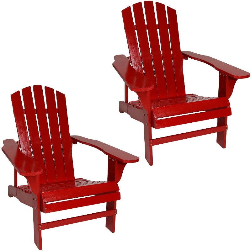 Coastal Bliss Red Fir Wood Outdoor Adirondack Chair - Set of 2