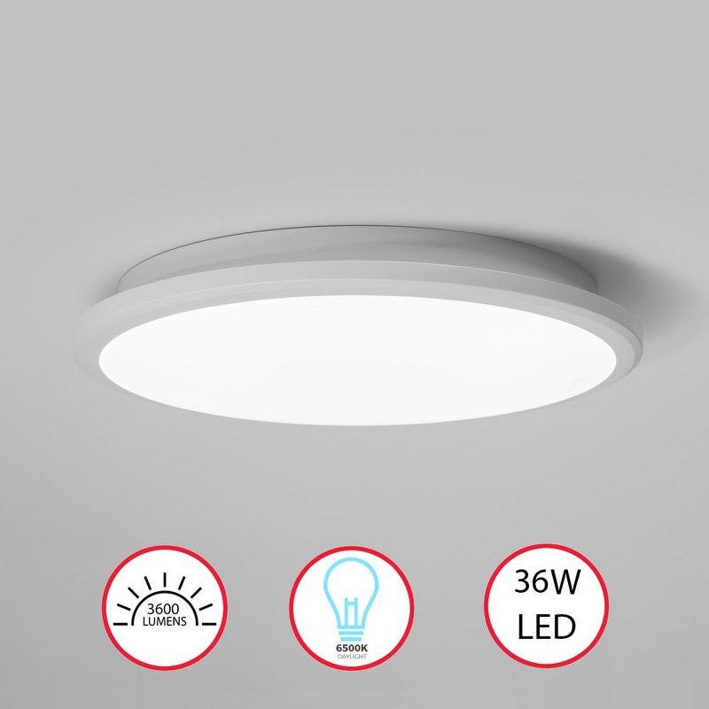 Sleek White Aluminum 16" LED Ceiling Light for Indoor/Outdoor