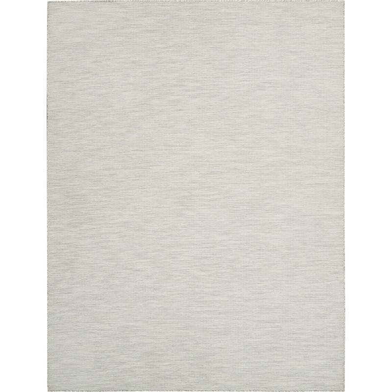Elegante Light Grey 9' x 12' Flatweave Synthetic Area Rug