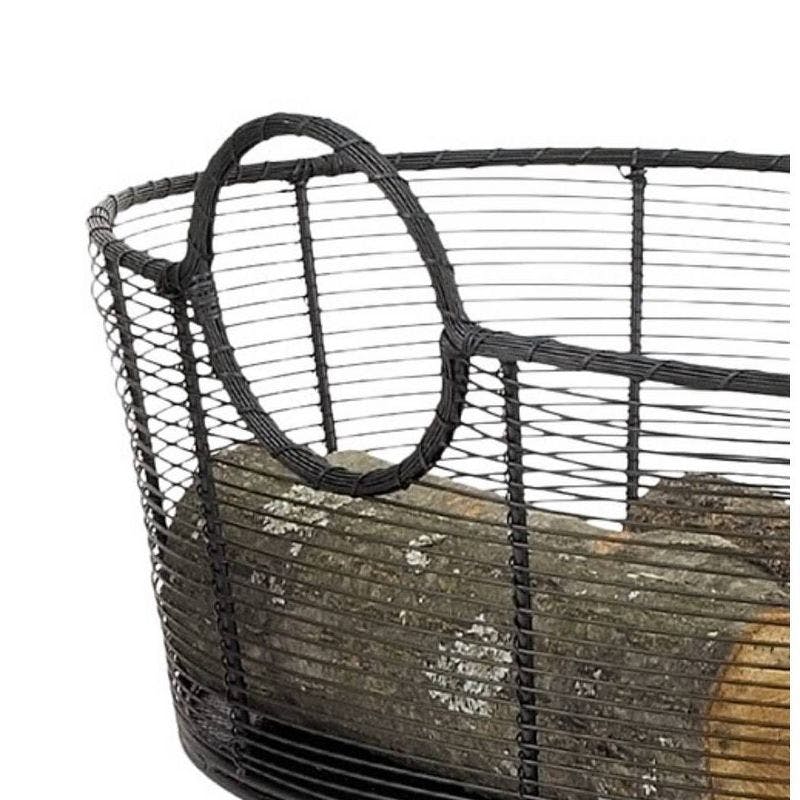 25" Airy Hand-Woven Steel Harvest Basket with Powder-Coat Finish