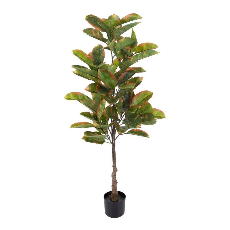 Lush Green 54" Faux Rubber Floor Plant in Durable Pot