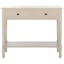 Transitional Gray Pine Wood 2-Drawer Console Table with Storage