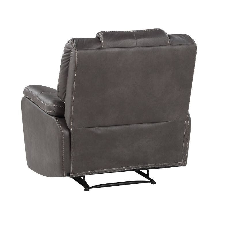 Charcoal Gray Contemporary 39'' Faux Leather Recliner
