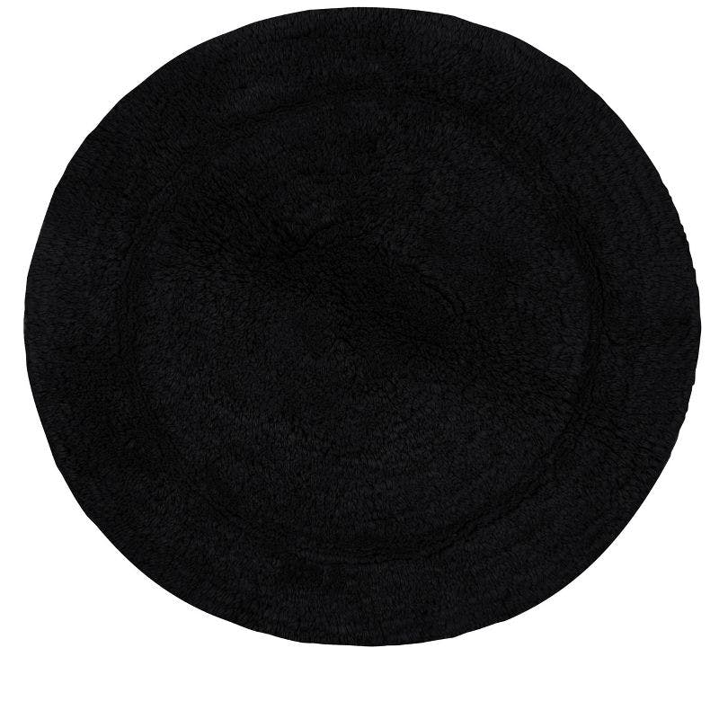 Luxurious Waterford Soft Plush Black Cotton Bath Rug