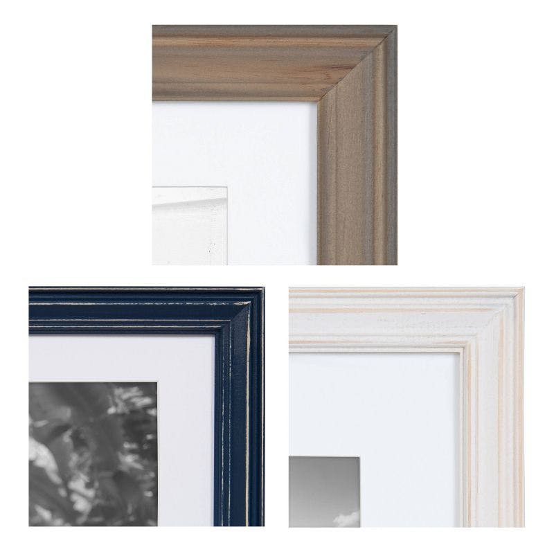 Coastal Multicolored Wood Gallery Wall Frame Set - 10 Pieces