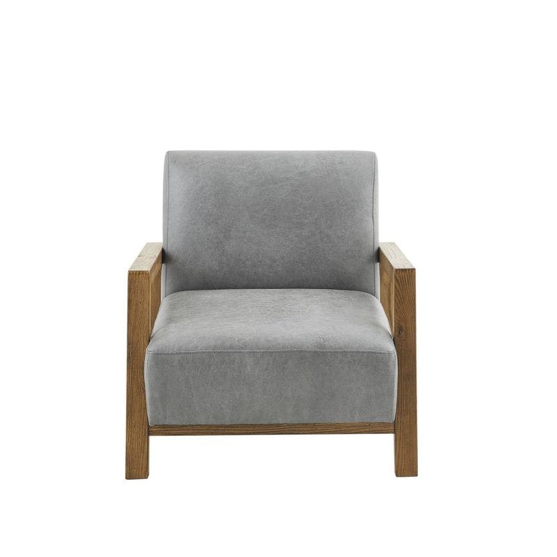 Easton Sustainably Sourced Gray Faux Leather Accent Chair