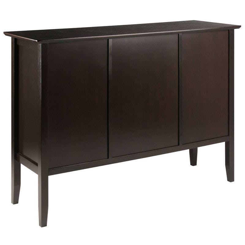 Elegant Transitional Melba Sideboard in Rich Coffee Finish with Satin Nickel Knobs