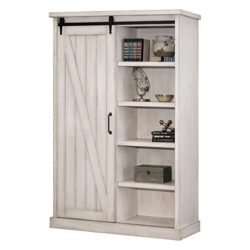 Avondale Farmhouse 48" White Adjustable Door Bookcase