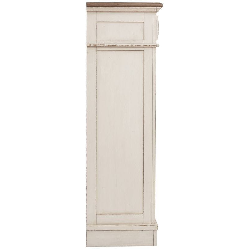 Realyn Chipped White 5-Drawer Chest
