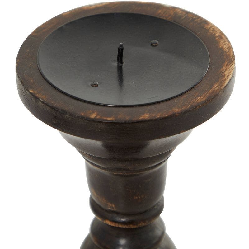 Set of 3 Classic Style Wooden Candle Holders - Olivia &#38; May