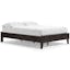 Charcoal Contemporary Full Platform Bed with Engineered Oak Grain