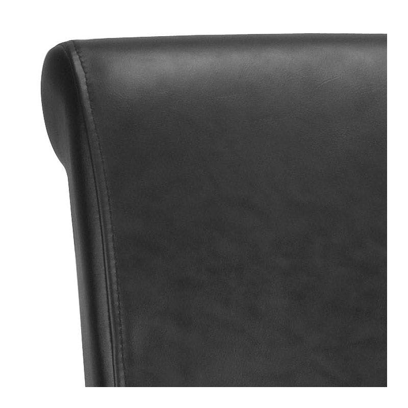 Elegant Transitional Black Leather 24" Counter Stool