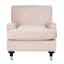 Blush Pink Velvet Contemporary Arm Chair with Espresso Birch Legs