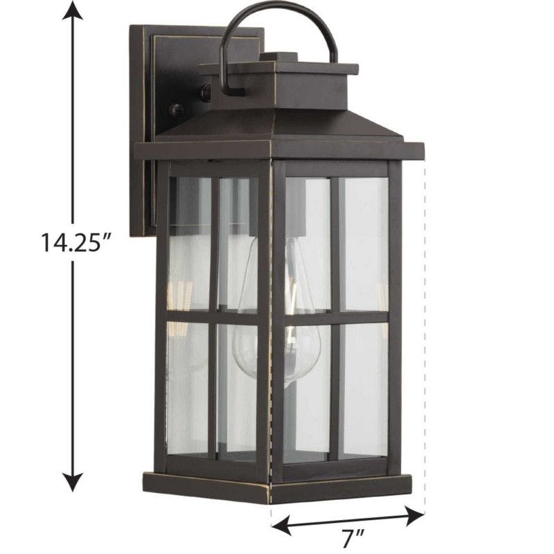 Antique Bronze Farmhouse Outdoor Wall Lantern with Clear Glass