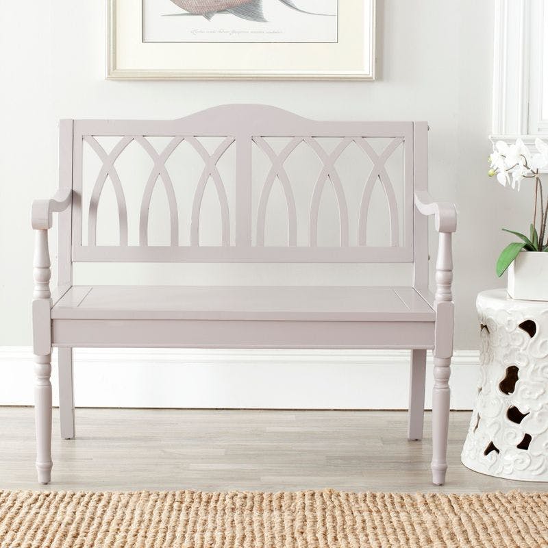 Elegant Gothic-Inspired 40" White Pine Bench