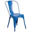 Vintage Bistro Blue Steel Stackable Indoor-Outdoor Chair
