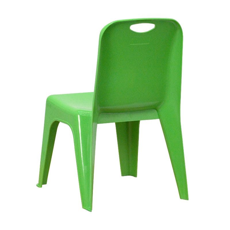 Bright Blue Polypropylene Stackable Preschool Chair with Safety Handle