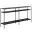 Blackened Bronze 55" Wide Industrial Console Table with Tempered Glass Top