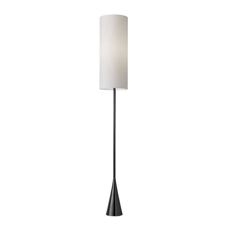 Elegant Black Nickel 74" Floor Lamp with Silk-Like Shade