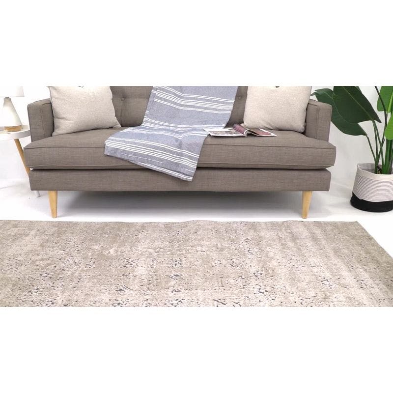 Beige 6' x 9' Rectangular Easy-Care Synthetic Area Rug