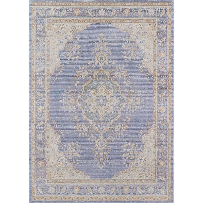 Isabella 4'x6' Periwinkle Synthetic Area Rug